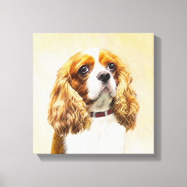 Cavalier King Charles Spaniel Original Painting Canvas Print (Front)