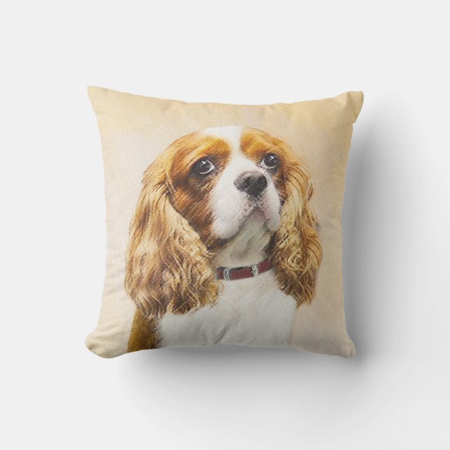 Cavalier King Charles Spaniel Original Painting Cushion (Front)