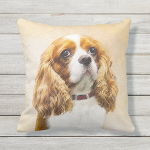 Cavalier King Charles Spaniel Original Painting Cushion
