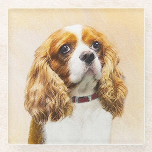 Cavalier King Charles Spaniel Original Painting Glass Coaster