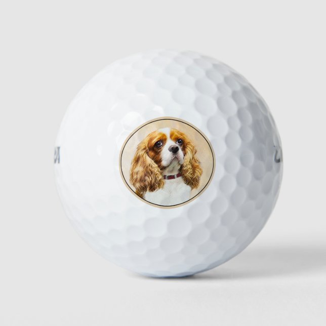 Cavalier King Charles Spaniel Original Painting Golf Balls (Front)
