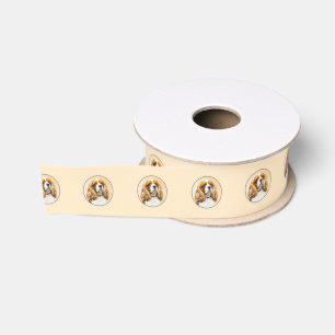 Cavalier King Charles Spaniel Original Painting Grosgrain Ribbon