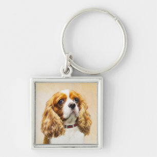 Cavalier King Charles Spaniel Original Painting Key Ring