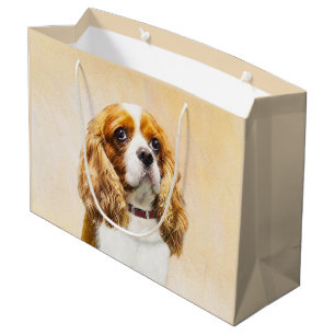 Cavalier King Charles Spaniel Original Painting Large Gift Bag