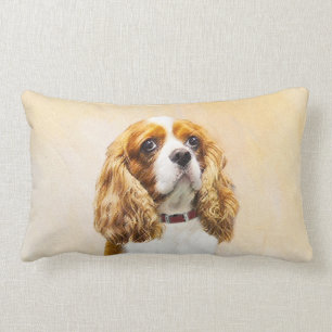 Cavalier King Charles Spaniel Original Painting Lumbar Cushion