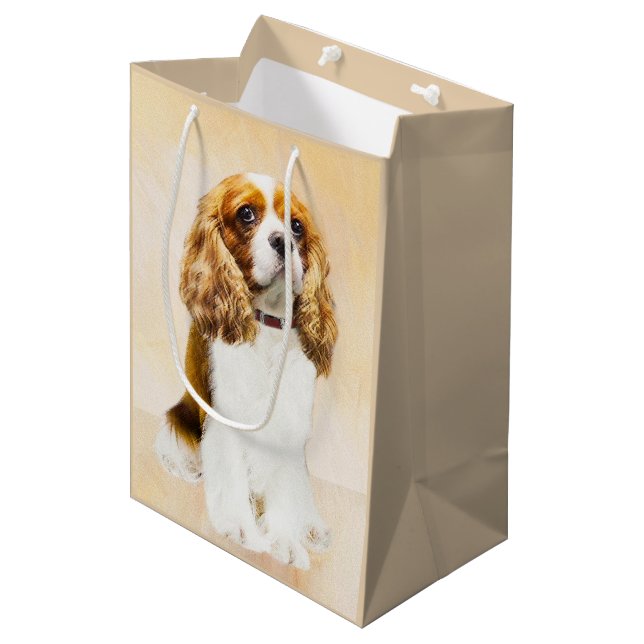 Cavalier King Charles Spaniel Original Painting Medium Gift Bag (Front Angled)