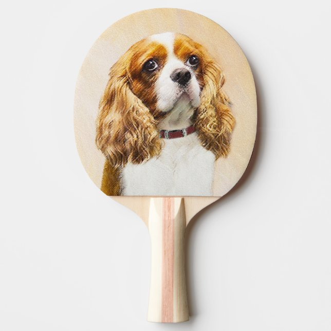 Cavalier King Charles Spaniel Original Painting Ping Pong Paddle (Front)