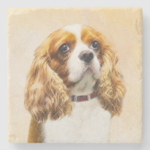 Cavalier King Charles Spaniel Original Painting Stone Coaster