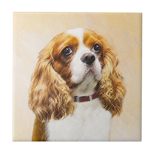 Cavalier King Charles Spaniel Original Painting Tile (Front)