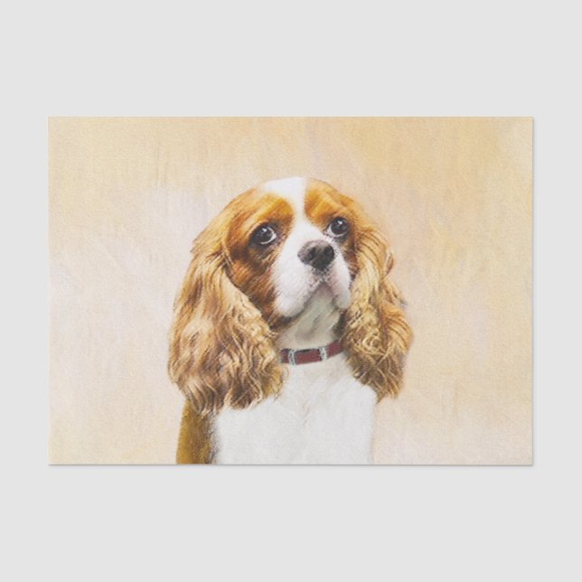 Cavalier King Charles Spaniel Original Painting Tissue Paper (Front)