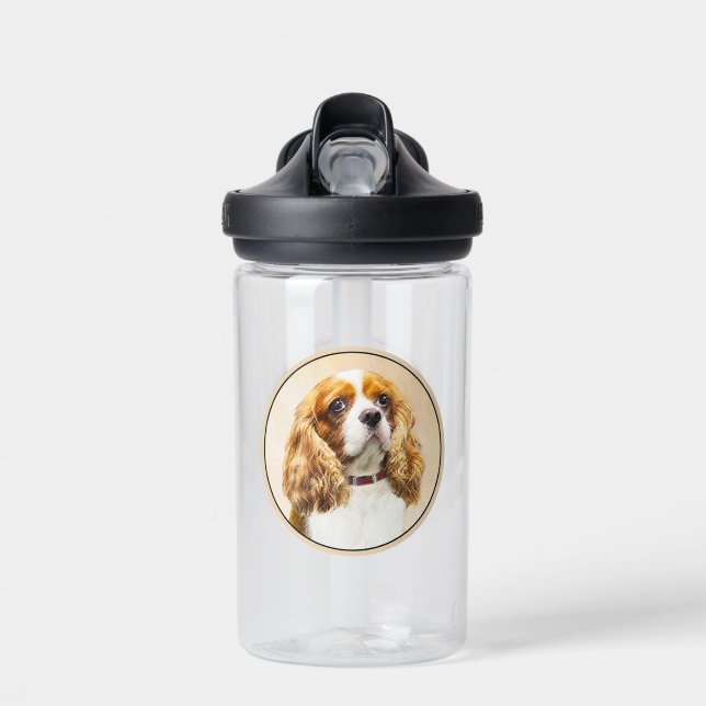 Cavalier King Charles Spaniel Original Painting Water Bottle (Front)