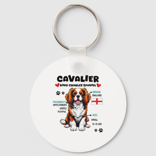 Cavalier King Charles Spaniel Owner Funny Dog Love Key Ring (Front)
