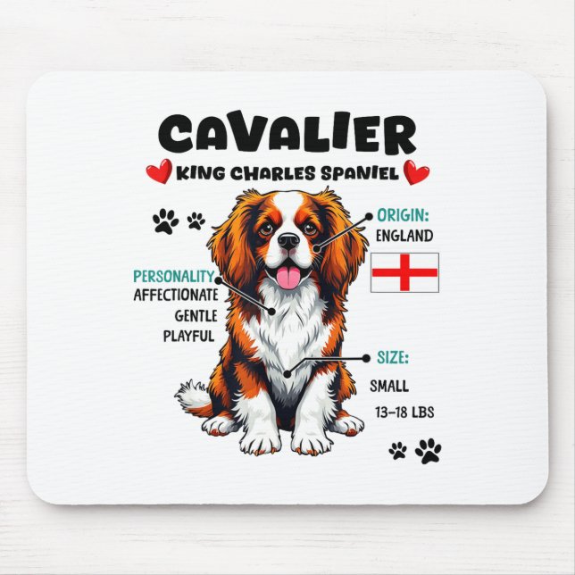Cavalier King Charles Spaniel Owner Funny Dog Love Mouse Mat (Front)