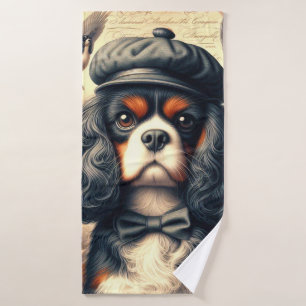 Cavalier King Charles Spaniel Painting Bath Towel