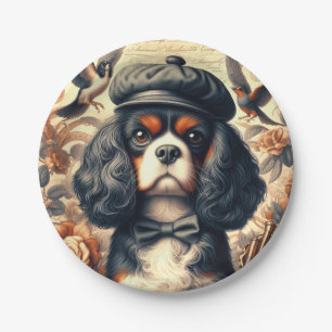 Cavalier King Charles Spaniel Painting Paper Plate