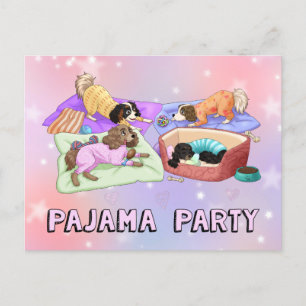 Cavalier King Charles Spaniel Pajama Party Cards! Postcard