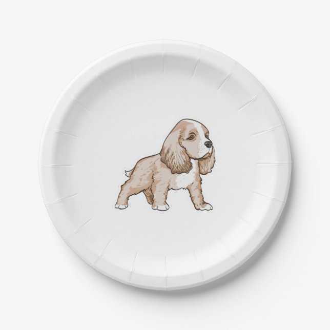 Cavalier King Charles Spaniel Paper Plate (Front)