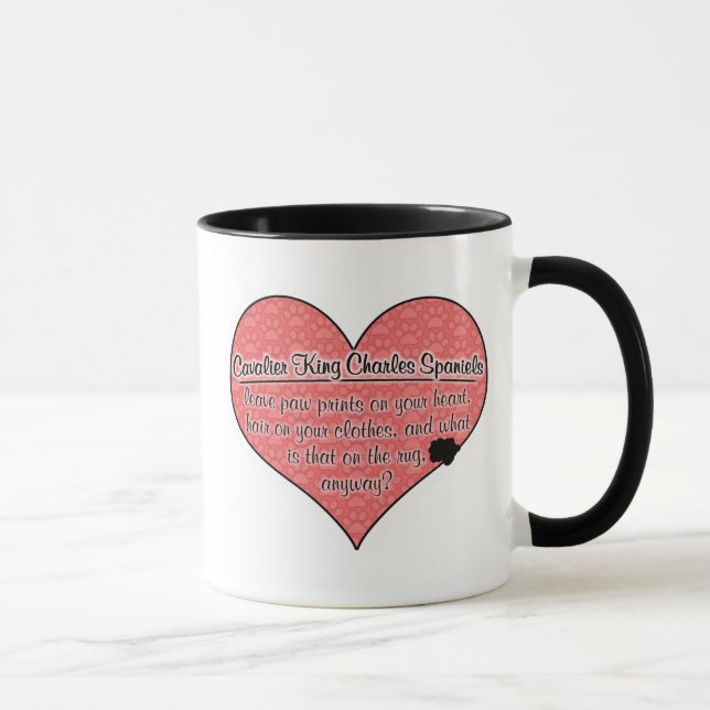 Cavalier King Charles Spaniel Paw Prints Dog Mug (Right)