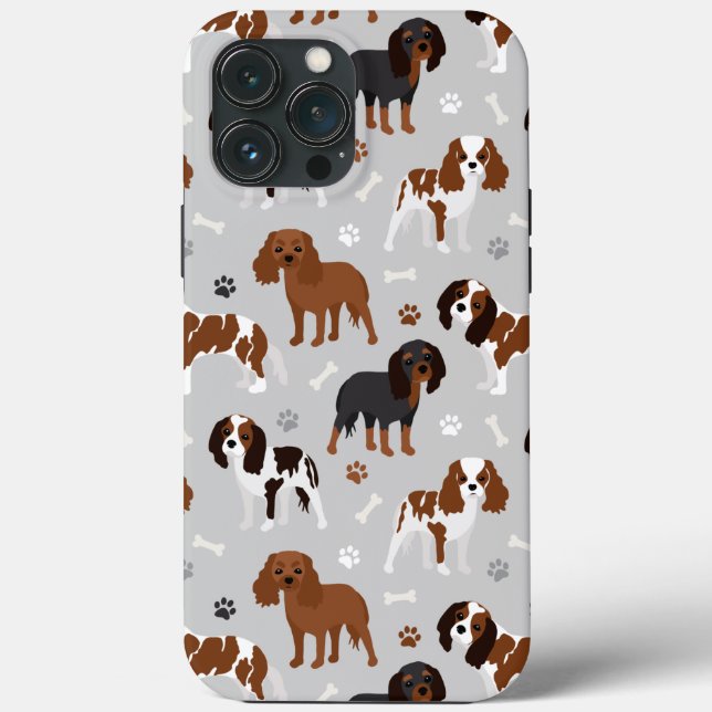 Cavalier King Charles Spaniel Paws and Bones Case- Case-Mate iPhone Case (Back)