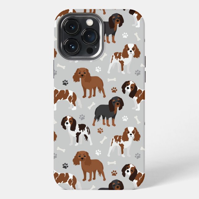 Cavalier King Charles Spaniel Paws and Bones Case- iPhone Case (Back)