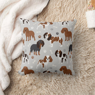 Cavalier King Charles Spaniel Paws and Bones Cushion