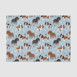 Cavalier King Charles Spaniel Paws and Bones Tissue Paper