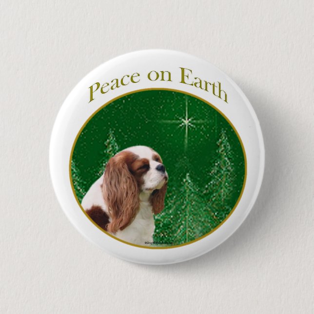 Cavalier King Charles Spaniel Peace 6 Cm Round Badge (Front)
