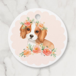 Cavalier King Charles Spaniel Peach Dog Thank You Favour Tags