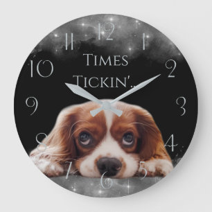 Cavalier King Charles Spaniel Personalise Large Clock