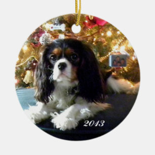 Cavalier King Spaniel Dog Glitter Christmas Decoration 11 colour choices. 