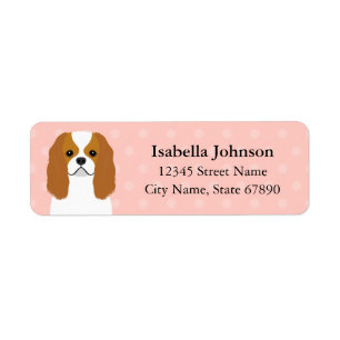 Cavalier King Charles Spaniel Pink Address Label
