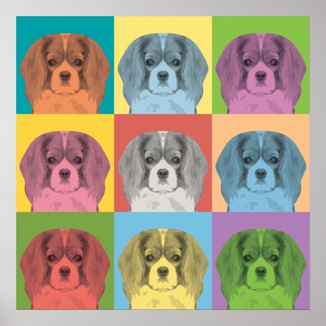 Cavalier King Charles Spaniel Pop-Art Poster (Front)