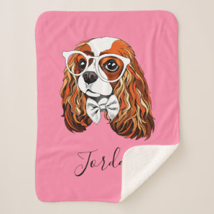 Cavalier King Charles Spaniel Portrait   Add Your  Sherpa Blanket