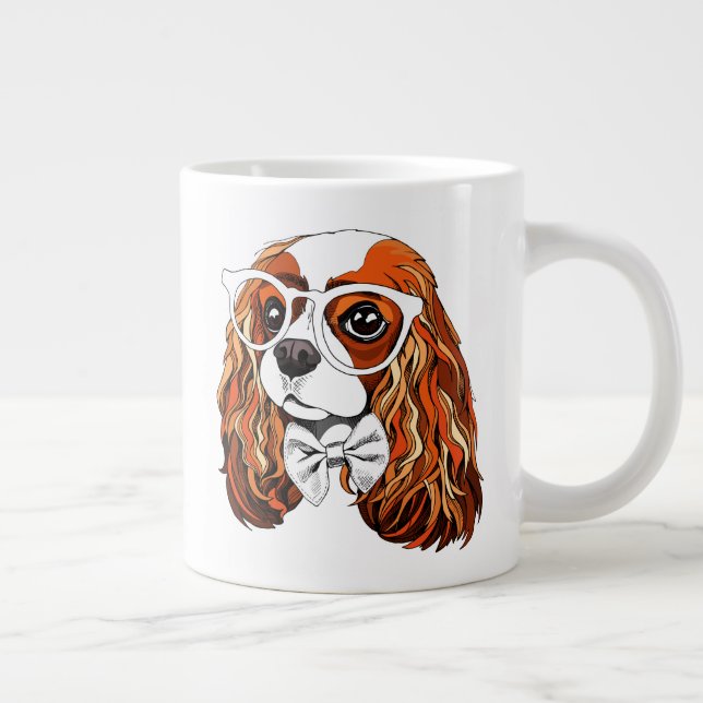 Cavalier King Charles Spaniel Portrait Large Coffee Mug (Right)