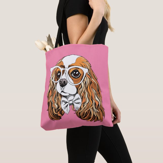 Cavalier King Charles Spaniel Portrait Tote Bag (Close Up)