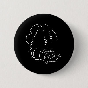 Cavalier King Charles Spaniel Profile dog mum 6 Cm Round Badge