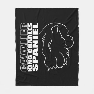 Cavalier King Charles Spaniel Profile dog mum   Fleece Blanket