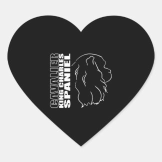 Cavalier King Charles Spaniel Profile dog mum   Heart Sticker