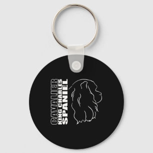 Cavalier King Charles Spaniel Profile dog mum Key Ring