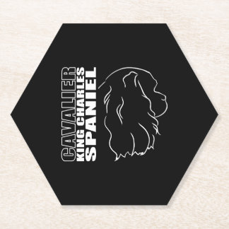 Cavalier King Charles Spaniel Profile dog mum   Paper Coaster