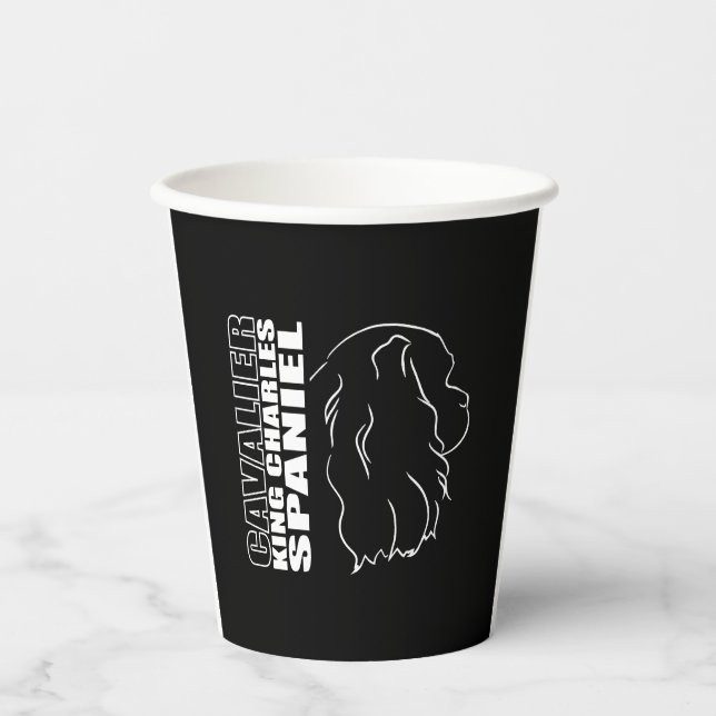 Cavalier King Charles Spaniel Profile dog mum   Paper Cups (Front)