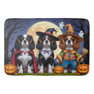 Cavalier King Charles Spaniel  Pumpkin Halloween Bath Mat
