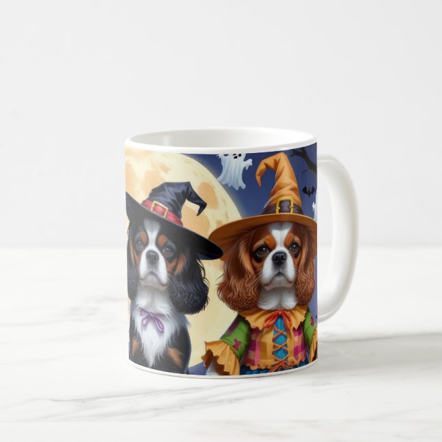 Cavalier King Charles Spaniel  Pumpkin Halloween Coffee Mug (Front Right)