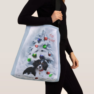 Cavalier King Charles Spaniel Puppy Christmas Crossbody Bag
