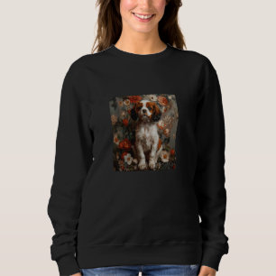 Cavalier King Charles Spaniel Puppy Flowers Graphi Sweatshirt
