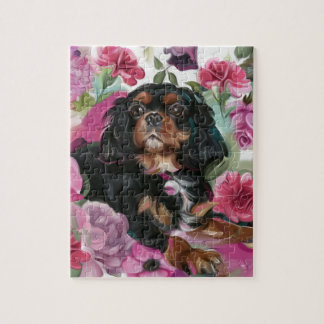 cavalier king Charles spaniel PUZZLE | Black & tan