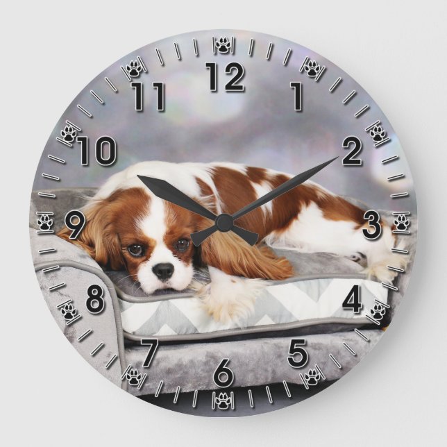 Cavalier King Charles Spaniel - Remington Large Clock (Front)