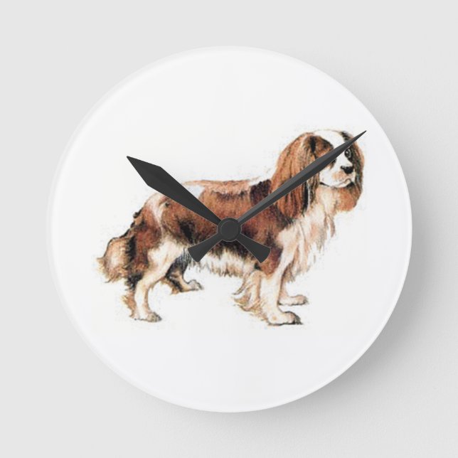 Cavalier King Charles Spaniel Round Clock (Front)