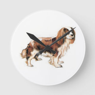 Cavalier King Charles Spaniel Round Clock