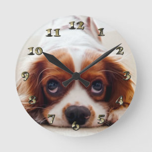 Cavalier King Charles Spaniel Round Clock